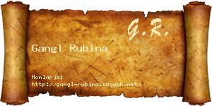 Gangl Rubina névjegykártya